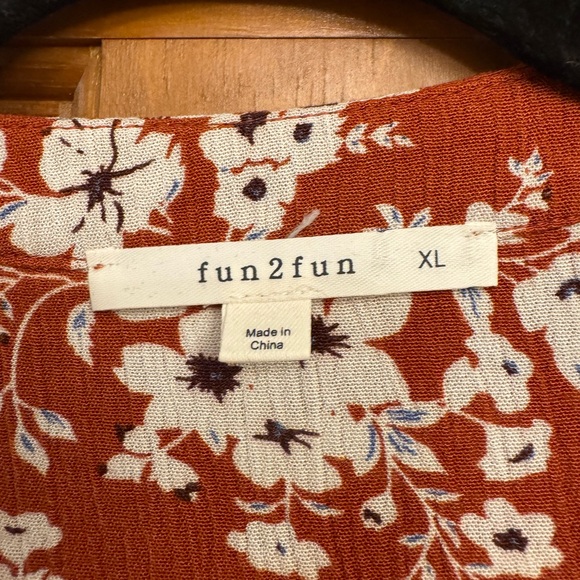 Monday Fun Kearney Henley Blouse Burnt Orange - Picture 2 of 5